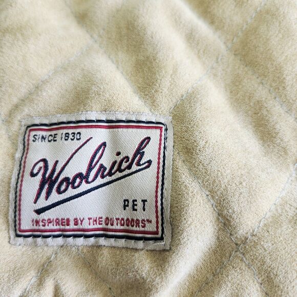 Woolrich Pet Jacket 12" Tan Beige Hook and Loop Closure Collared Quilted Casual - Picture 6 of 7